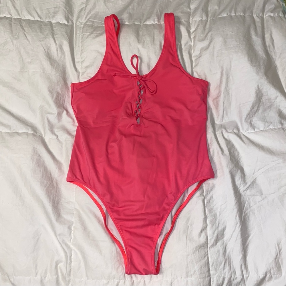 NEW PINK Victoria Secret One Piece Bathing Suit Sz M